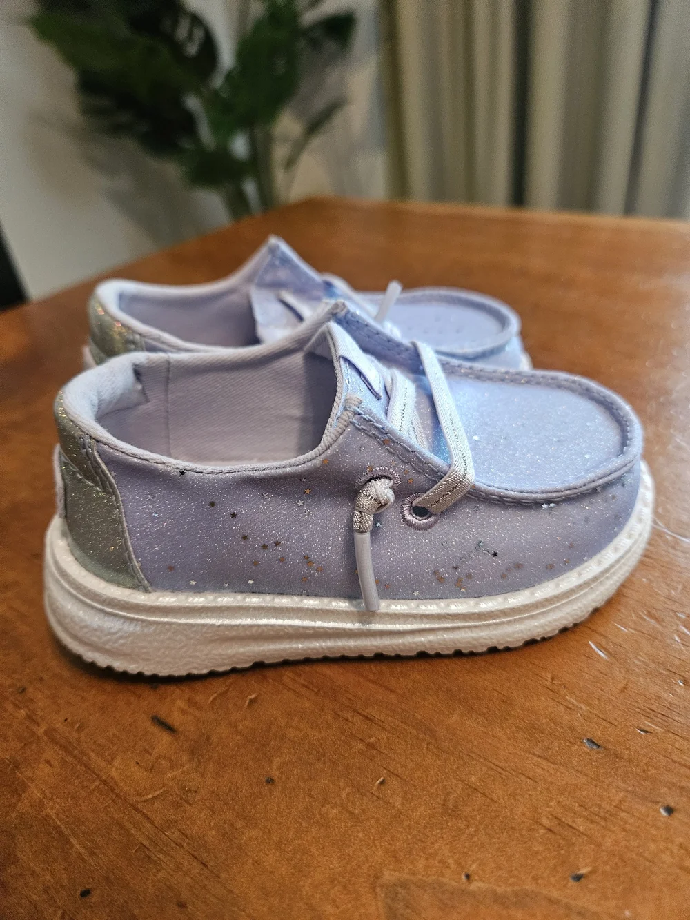 Hey Dude Baby Glitter Slip-On Shoes - Light Purple- NWOT